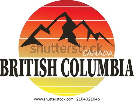 Abstract stamp or emblem with the name of British Columbia, vector illustration