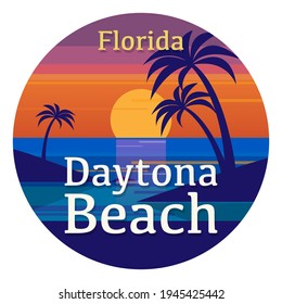 Abstract stamp or emblem with the name of Daytona Beach, Florida, United States, vector illustration