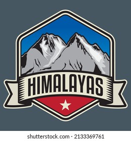 Abstract Stamp Or Emblem With The Name Of Himalayas, Vector Illustration