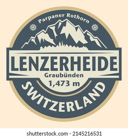 Abstract stamp or emblem with the name of Lenzerheide, Switzerland, vector illustration