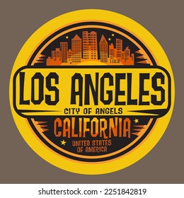 Abstract stamp or emblem with the name of Los Angeles, California, vector illustration