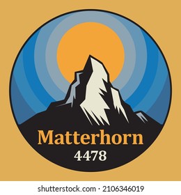 Abstract stamp or emblem with the name of Matterhorn, vector illustration