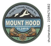 Abstract stamp or emblem with the name of Mount Hood, Oregon, vector illustration