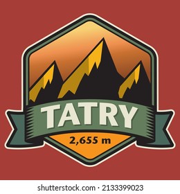 Abstract stamp or emblem with the name of Tatra Mountains, vector illustration