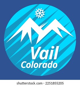 Abstract stamp or emblem with the name of Vail, Colorado, vector illustration