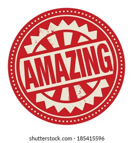 Abstract stamp or label with the text Amazing written inside, vector illustration