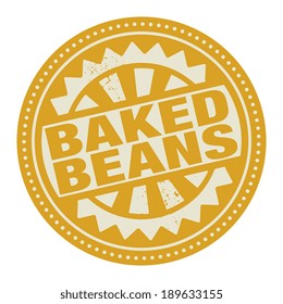 Abstract stamp or label with the text Baked Beans written inside, vector illustration