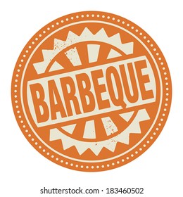 Abstract stamp or label with the text Barbeque written inside, vector illustration
