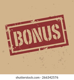 Abstract stamp or label with text Bonus, vector illustration