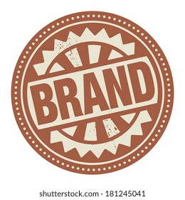 Abstract stamp or label with the text Brand written inside, vector illustration