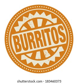 Abstract stamp or label with the text Burritos written inside, vector illustration