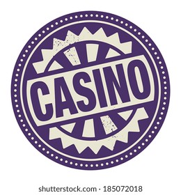 Abstract stamp or label with the text Casino written inside, vector illustration