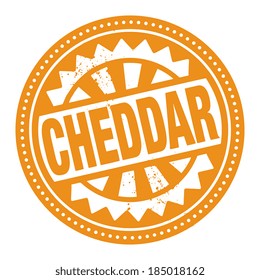 Abstract stamp or label with the text Cheddar written inside, vector illustration