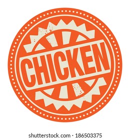 Abstract stamp or label with the text Chicken written inside, vector illustration