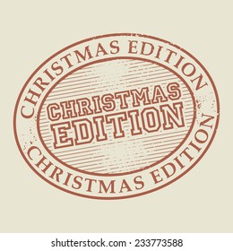 Abstract stamp or label with the text Christmas Edition written inside, vector illustration