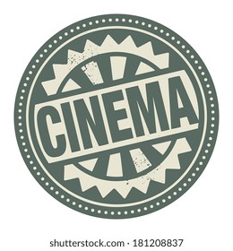 Abstract stamp or label with the text Cinema written inside, vector illustration