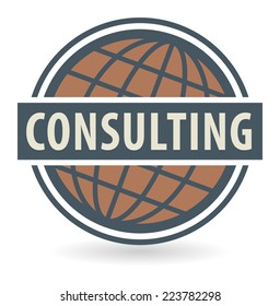 Abstract stamp or label with the text Consulting written inside, vector illustration