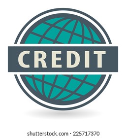 Abstract stamp or label with the text Credit written inside, vector illustration