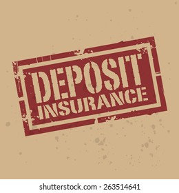 Abstract stamp or label with text Deposit Insurance, vector illustration