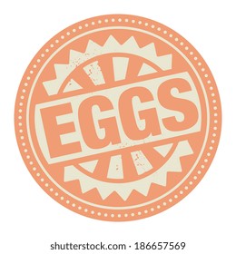 Abstract stamp or label with the text Eggs written inside, vector illustration