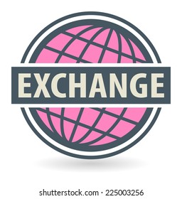 Abstract stamp or label with the text Exchange written inside, vector illustration