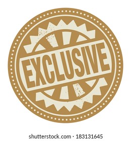 Abstract stamp or label with the text Exclusive written inside, vector illustration