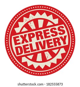 Abstract stamp or label with the text Express Delivery written inside, vector illustration