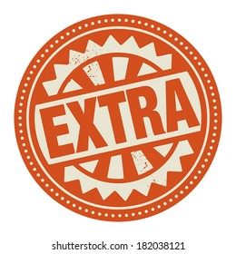 Abstract stamp or label with the text Extra written inside, vector illustration