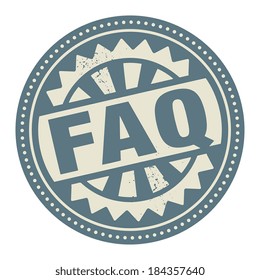 Abstract stamp or label with the text FAQ written inside, vector illustration