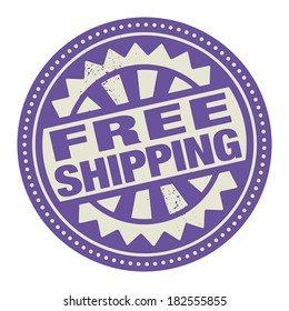 Abstract stamp or label with the text Free Shipping written inside, vector illustration