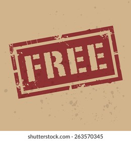 Abstract stamp or label with text Free, vector illustration