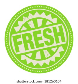 Abstract stamp or label with the text Fresh written inside, vector illustration