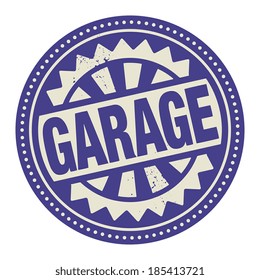 Abstract stamp or label with the text Garage written inside, vector illustration