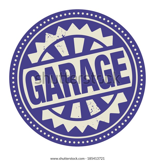 Abstract stamp or label with the text Garage\
written inside, vector\
illustration