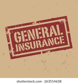 Abstract stamp or label with text General Insurance, vector illustration