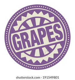 Abstract stamp or label with the text Grapes written inside, vector illustration