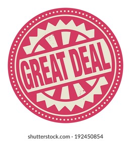 Abstract stamp or label with the text Great Deal written inside, vector illustration