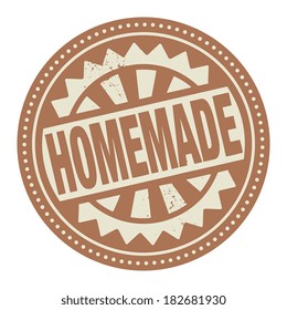 Abstract stamp or label with the text Homemade written inside, vector illustration