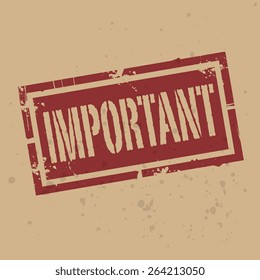 Abstract stamp or label with text Important, vector illustration 