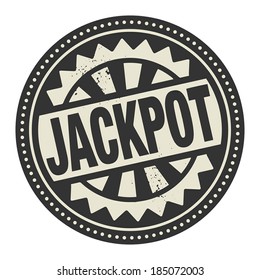 Abstract stamp or label with the text Jackpot written inside, vector illustration