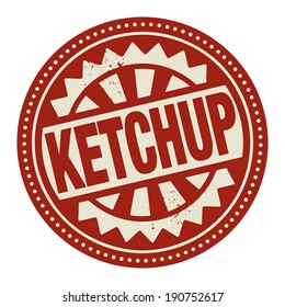 Abstract stamp or label with the text Ketchup written inside, vector illustration