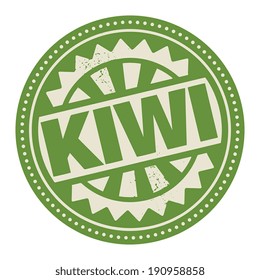 Abstract stamp or label with the text Kiwi written inside, vector illustration