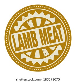 Abstract stamp or label with the text Lamb Meat written inside, vector illustration