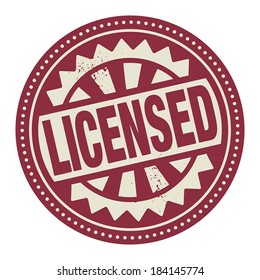 Abstract stamp or label with the text Licensed written inside, vector illustration