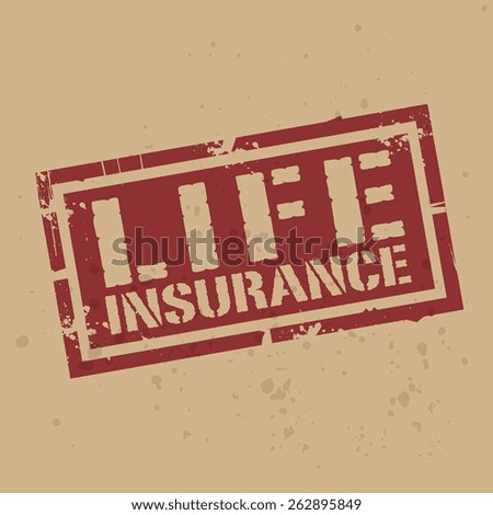 Abstract stamp or label with text Life Insurance, vector illustration