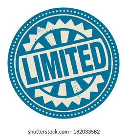 Abstract stamp or label with the text Limited written inside, vector illustration