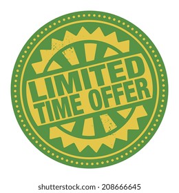 Abstract stamp or label with the text Limited Time Offer written inside, vector illustration