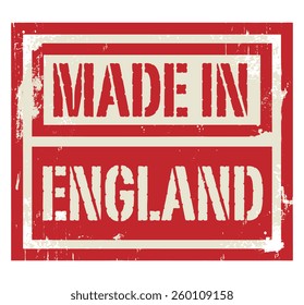 Abstract stamp or label with text Made in England, vector illustration