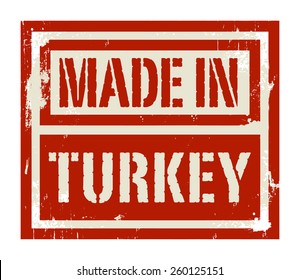 Abstract stamp or label with text Made in Turkey, vector illustration