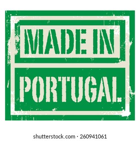 Abstract stamp or label with text Made in Portugal, vector illustration
